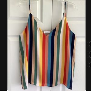Socialite Striped V-Neck Camisole Tank Top